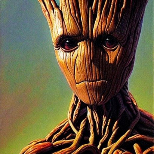 Groot as Oil Painting by James Gurney