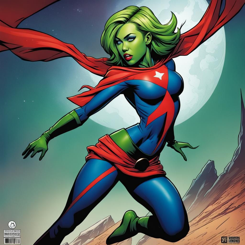 Miley Cyrus as Miss Martian: Comic Book Art