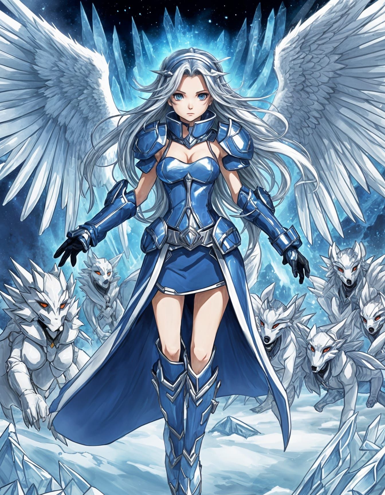 Dark Blue Angel Warrior