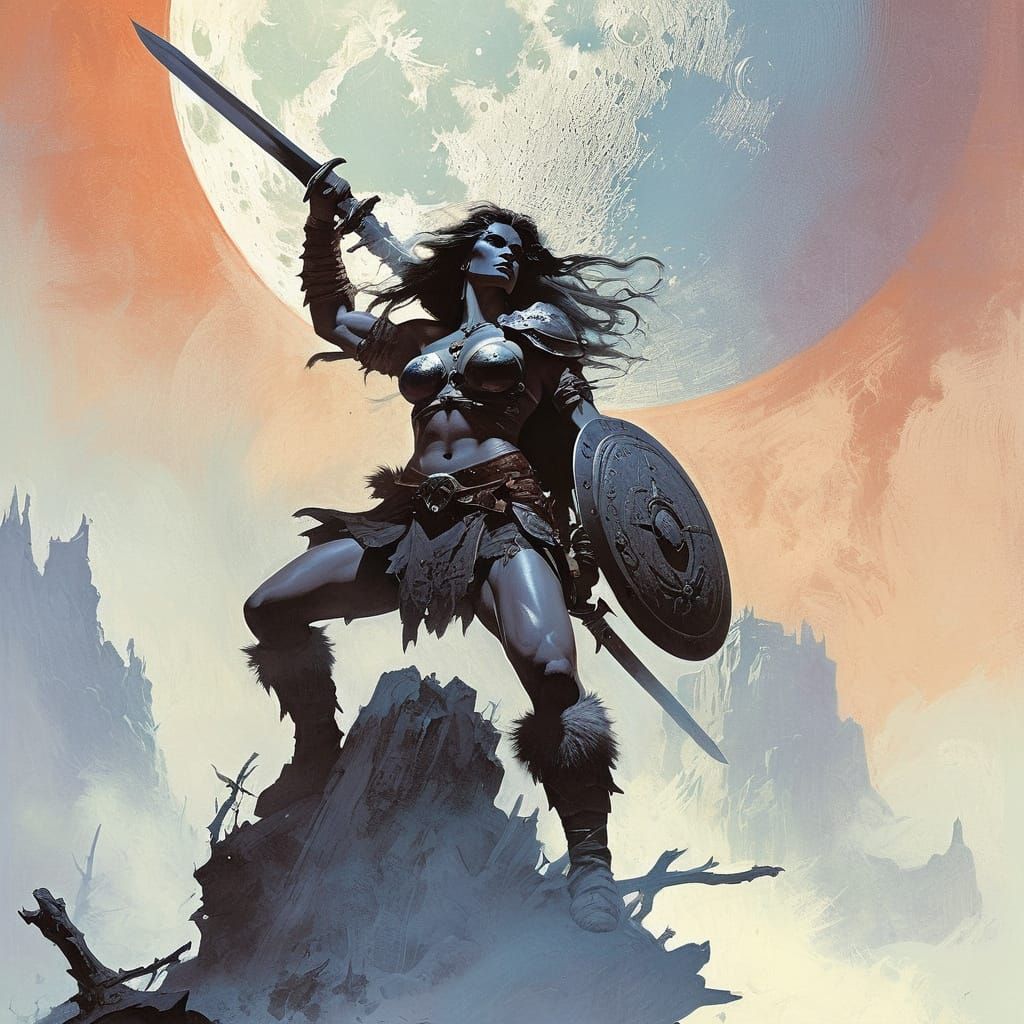 Barbarian Victory in an Enchanted Forest Glade