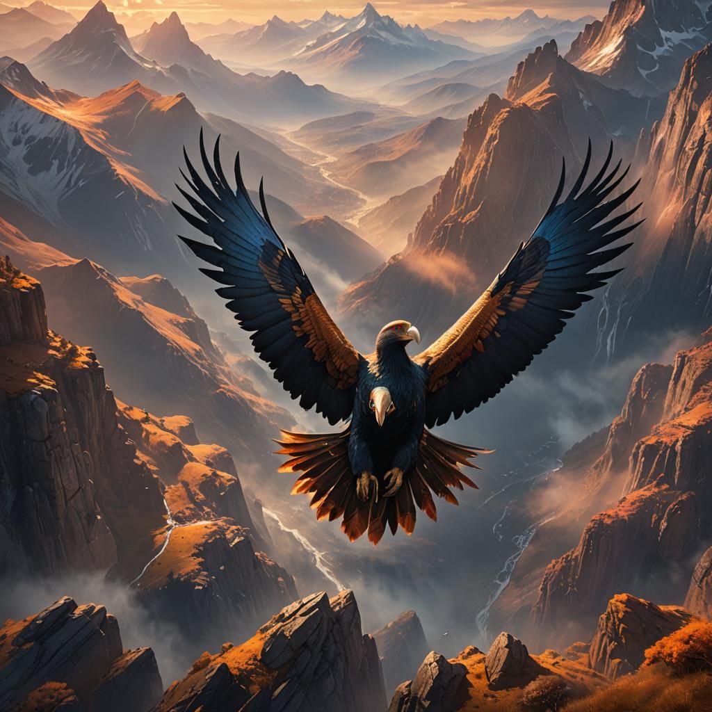 Condor Flight Over Majestic Mountains