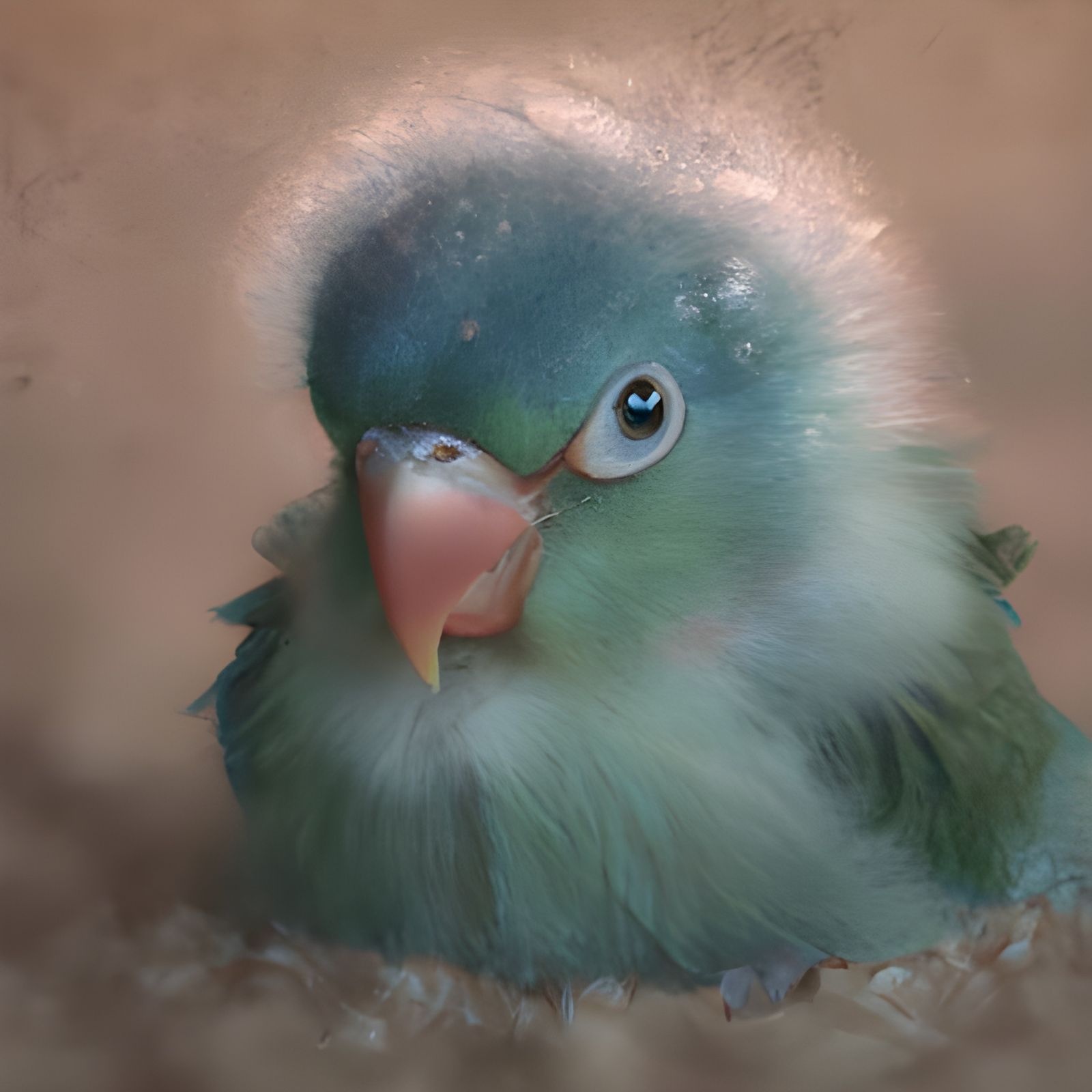 Adorable Baby Parrot Portrait in 3D Render