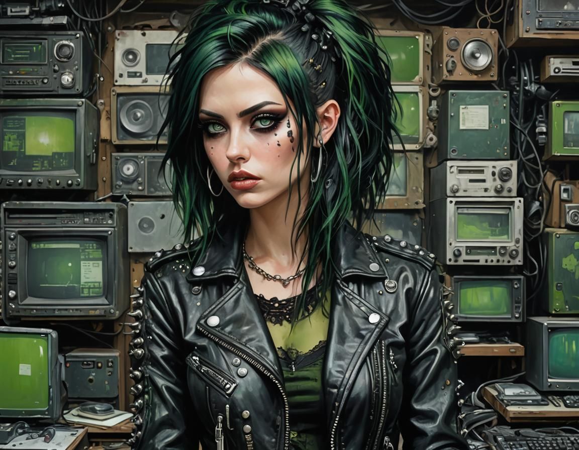 Punk Woman Portrait in Post-Apocalyptic Style