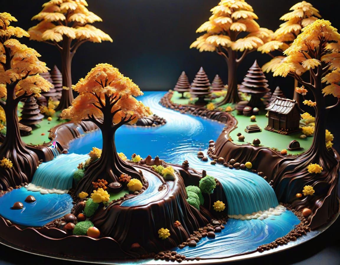 Fantasy Chocolate World: Trees and Rivers