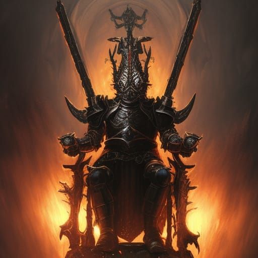 Demon Lord on Throne: Dark Fantasy Concept Art