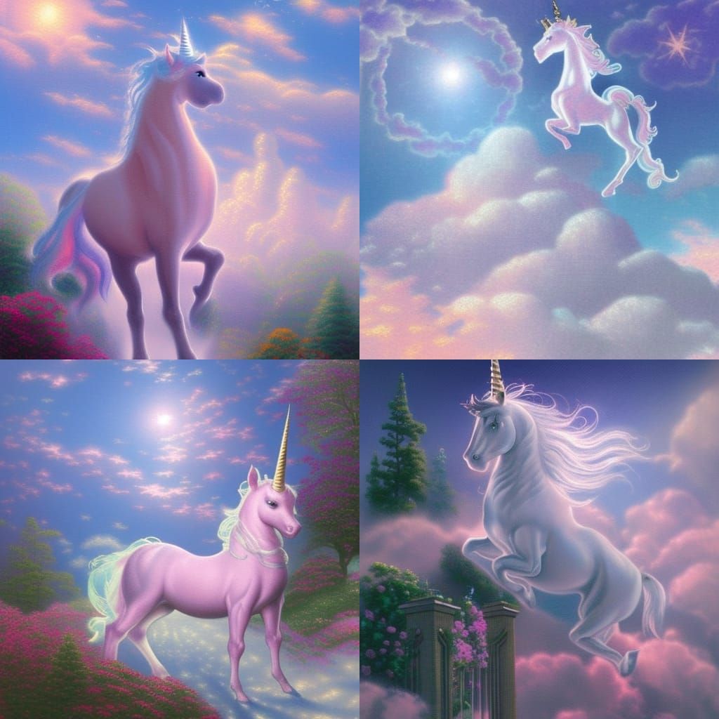 Ethereal Pink Unicorn on Clouds Blueprint
