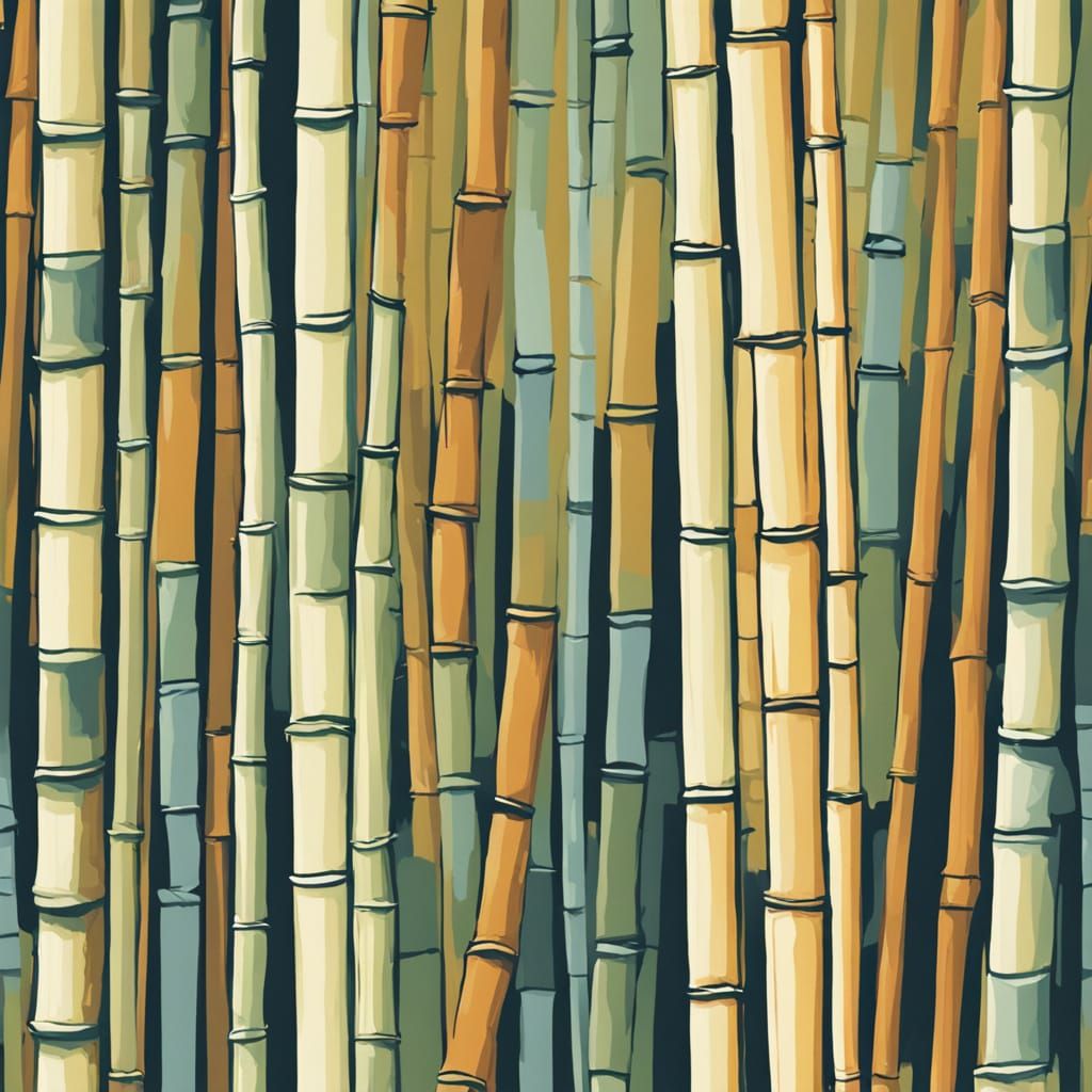 Ethereal Bamboo Grove in Golden Hour Light