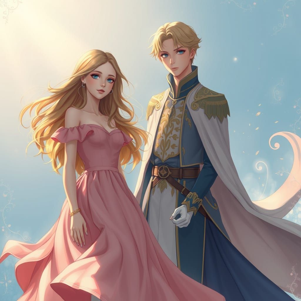 Ethereal Rose-Pink Princess in Dreamy Realistic Art