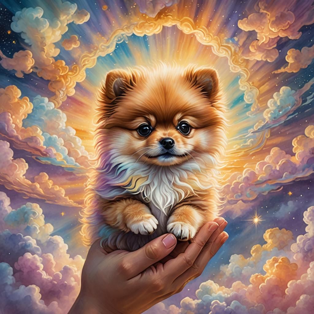 Pomeranian in Hand