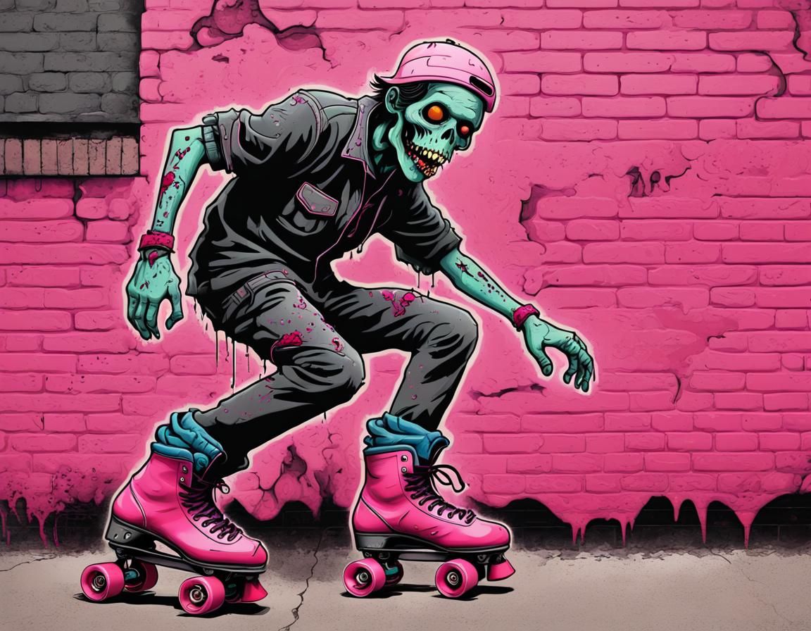 Zombie Graffiti Art in Gritty Comic Style