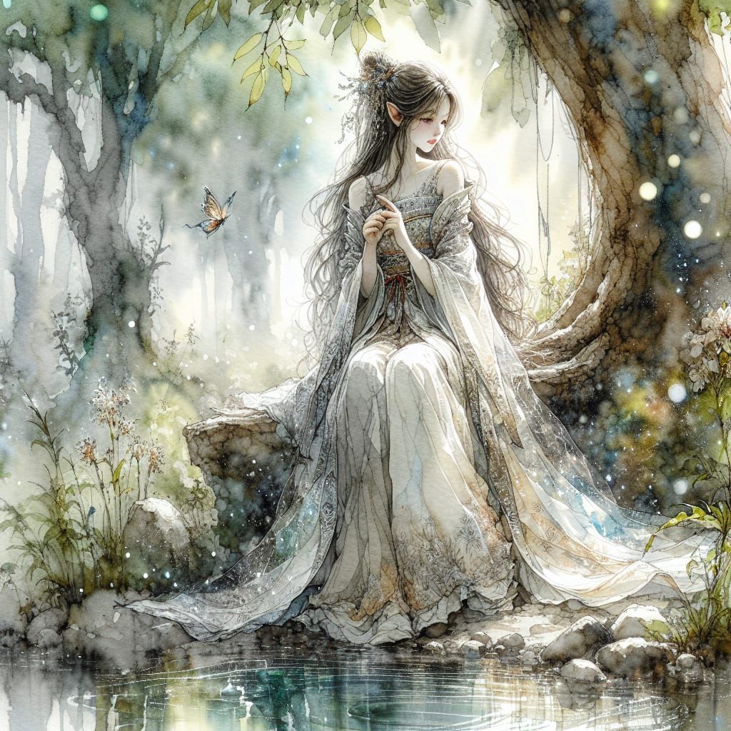 Watercolor Fairy in Forest Grove