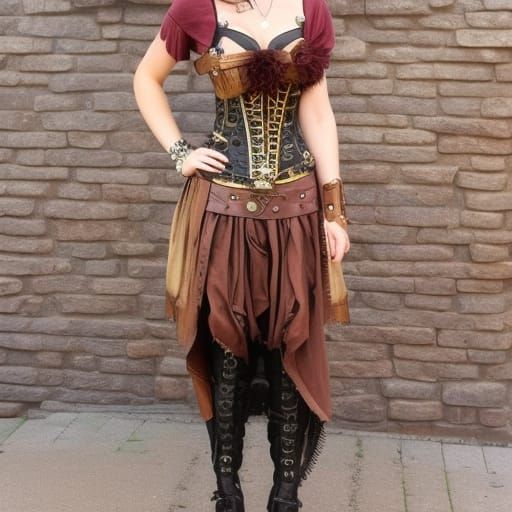 Steampunk Engine Dress: AI Generated Image