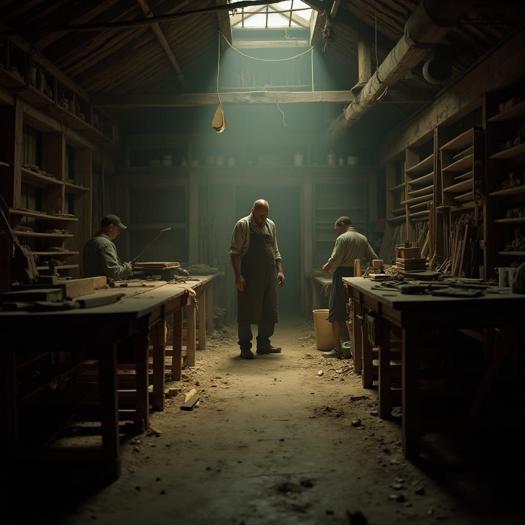 Desperate Woodwork Shop in a European Masterpiece