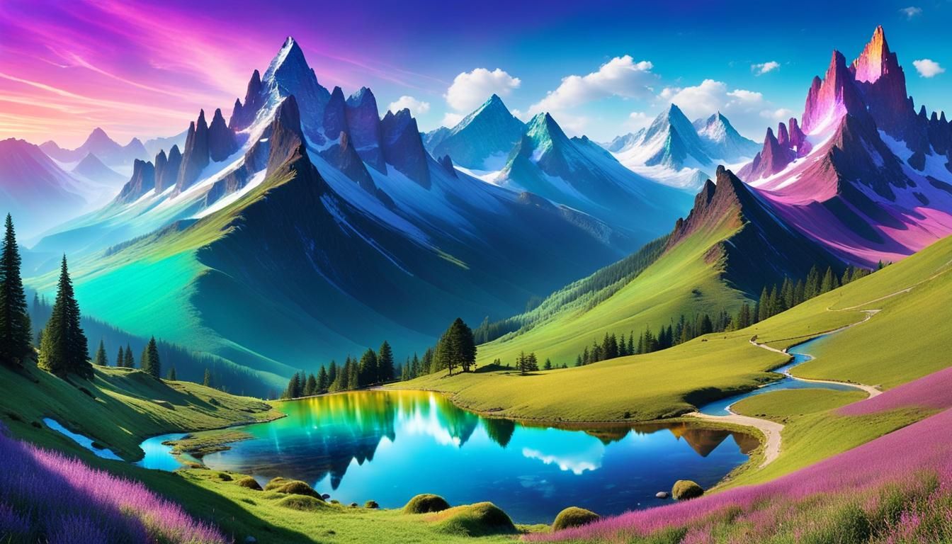 Iridescent Fairytale Landscape