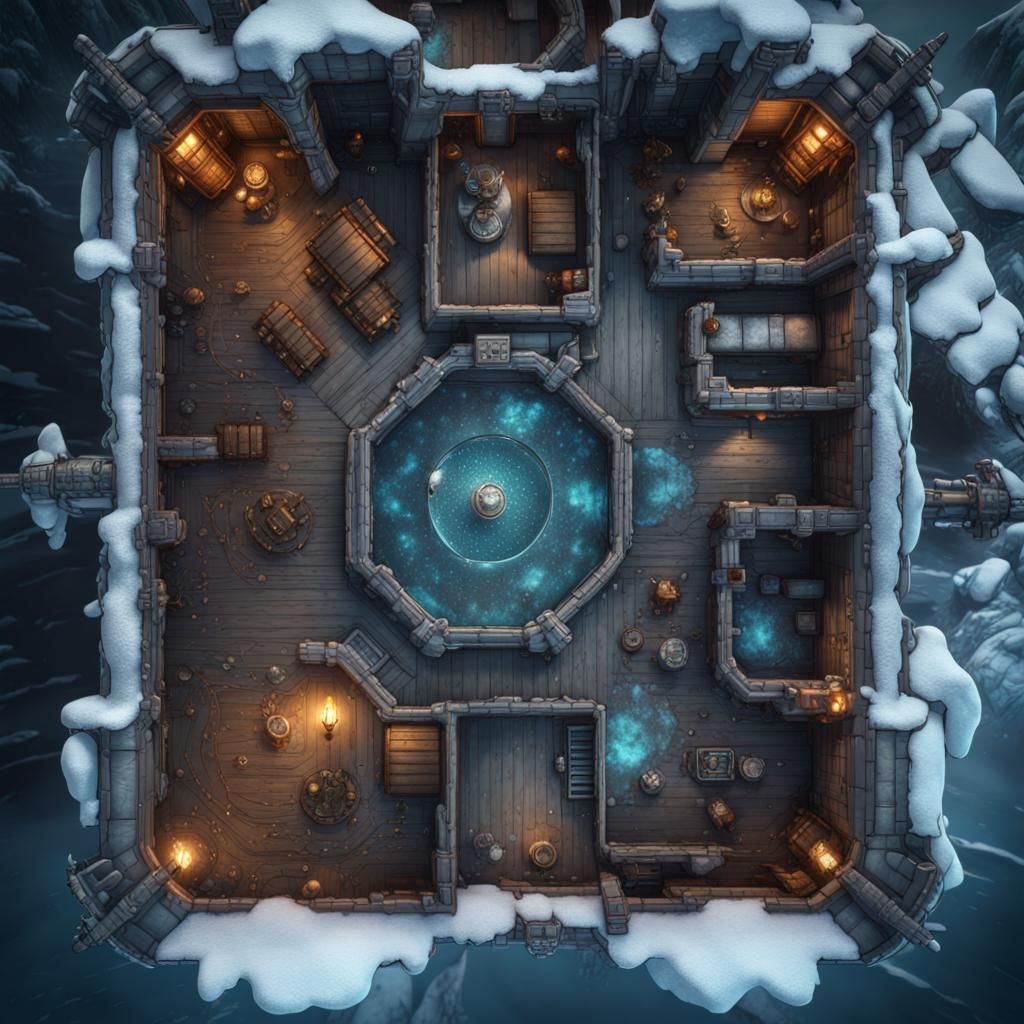 DnD Frozen Pirate Ship Map 1