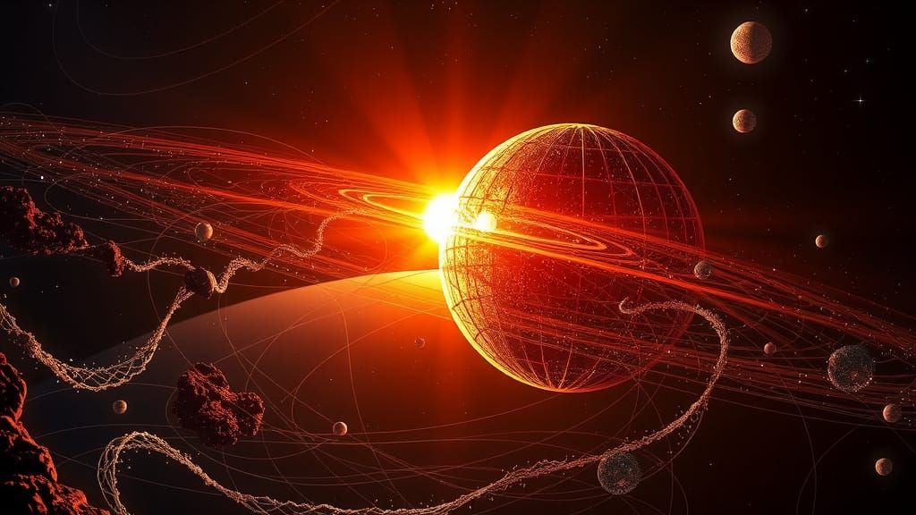 Glowing Solar System: Ethereal Light in Space