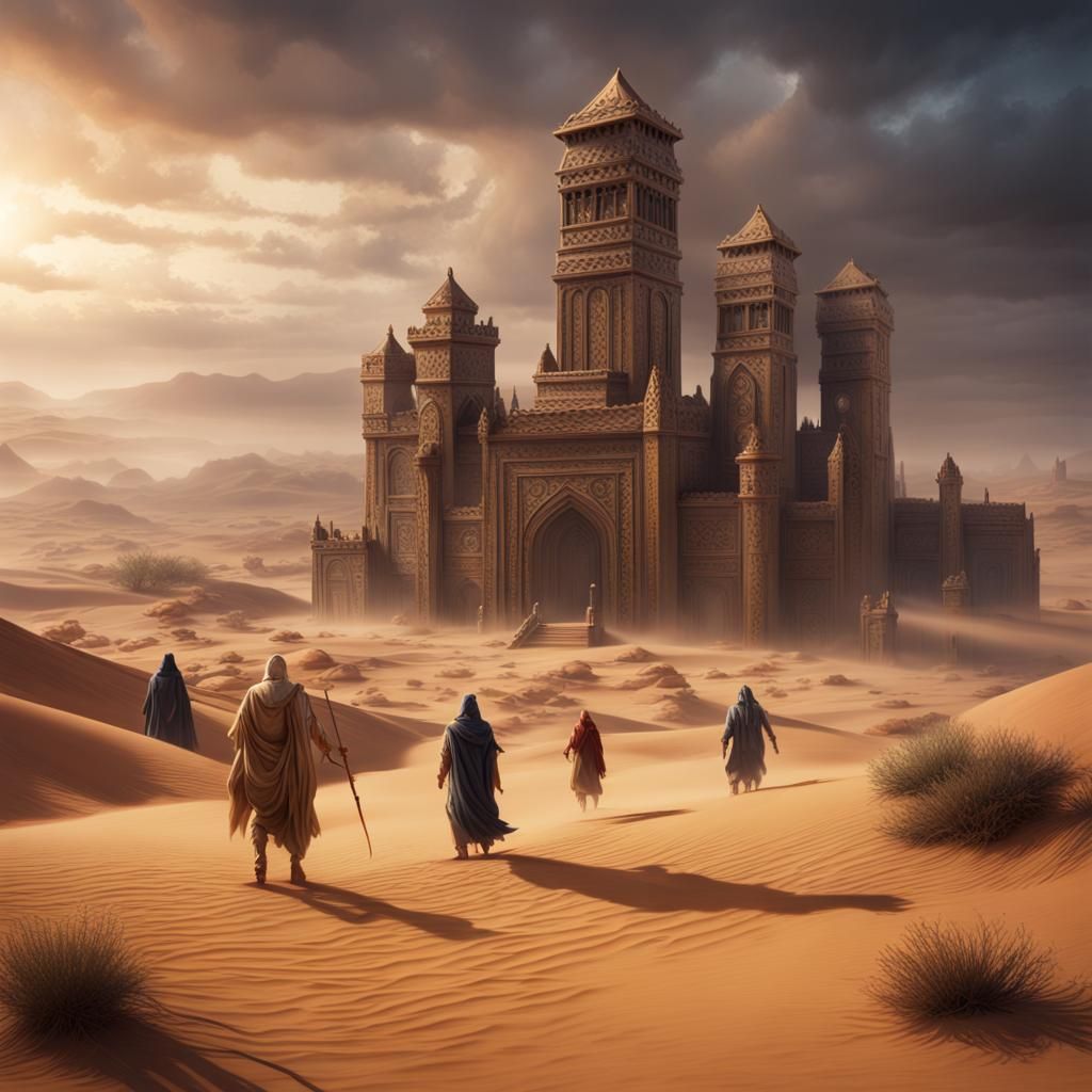 Desert Family Portrait in Detailed Matte Painting