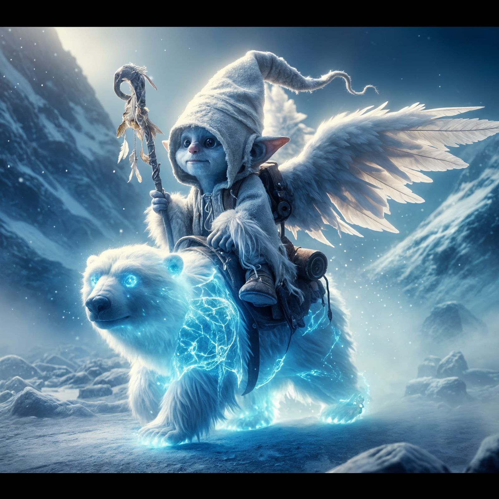 Come on, bear, come on! We're going to conquer the snowy mountains.