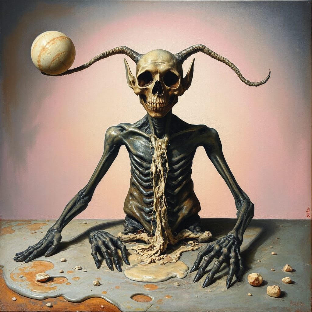 Cruel Gruel Ghoul in Surrealist Style