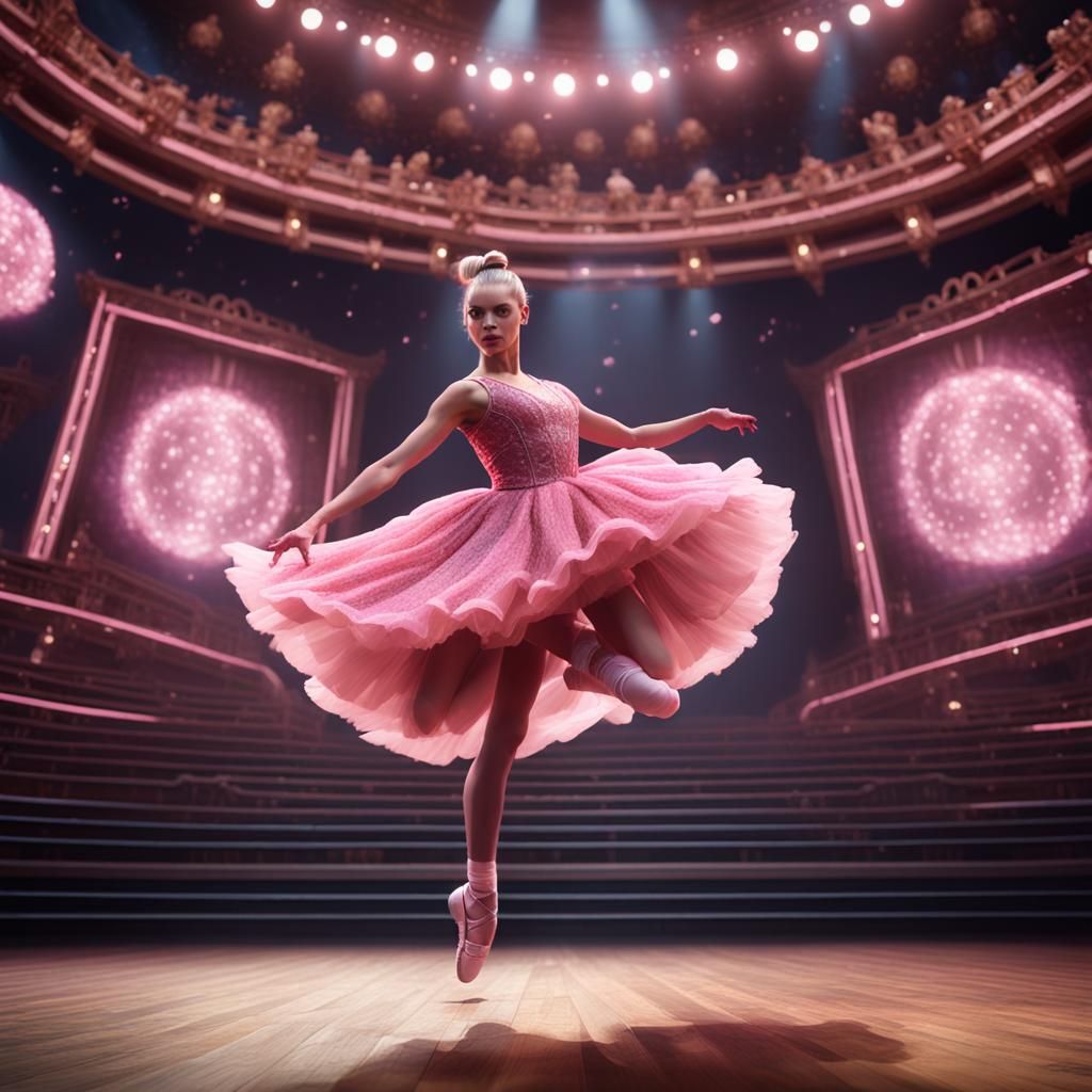 Blonde Ballerina's Stage Performance: Fantasy Concept Art