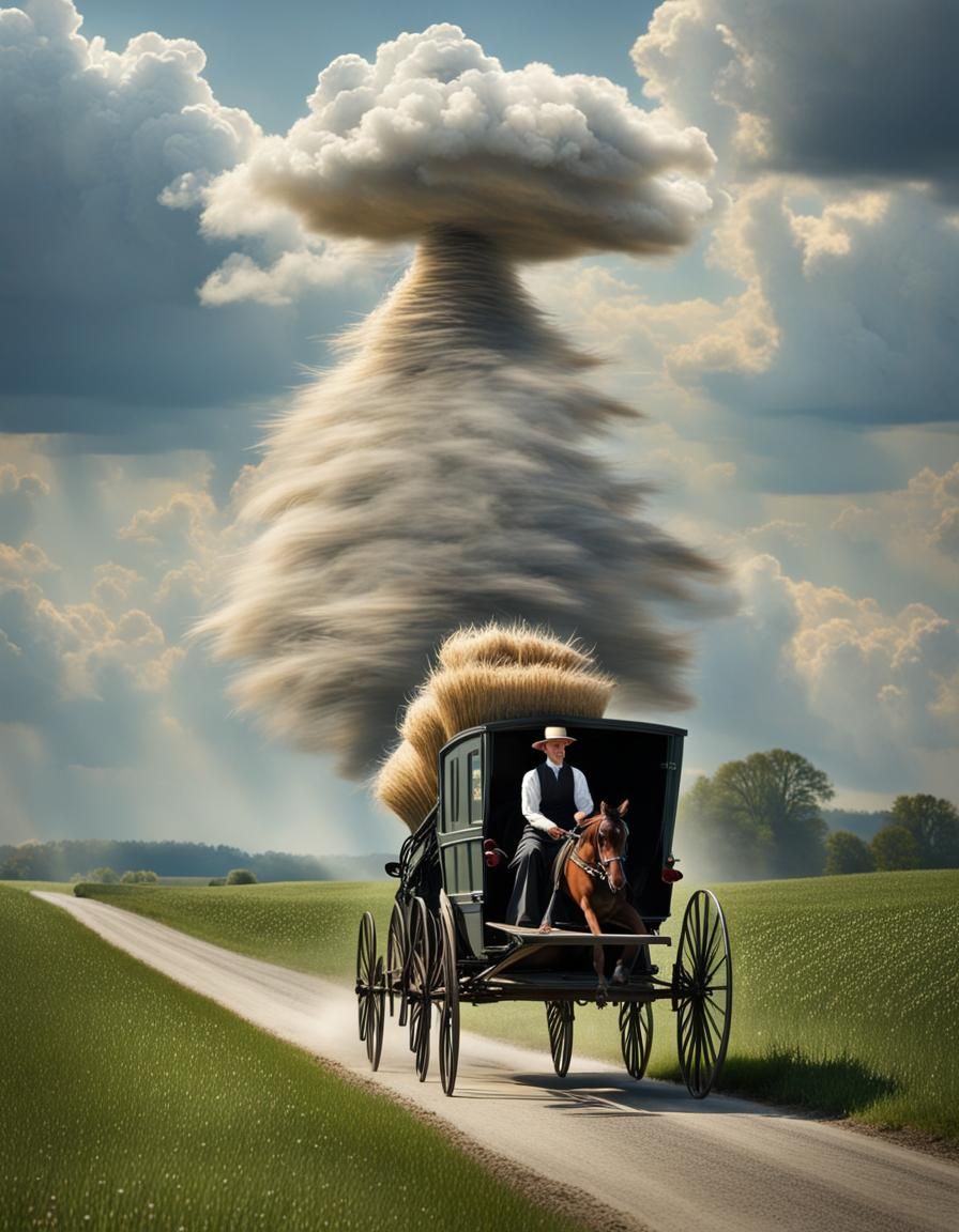 Fantastical Amish Portrait in Motion