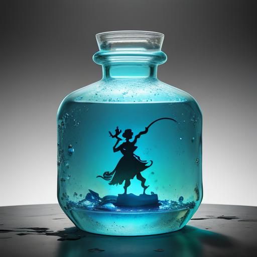 Traditional Genie Emerges: Hyperrealistic Splash Art