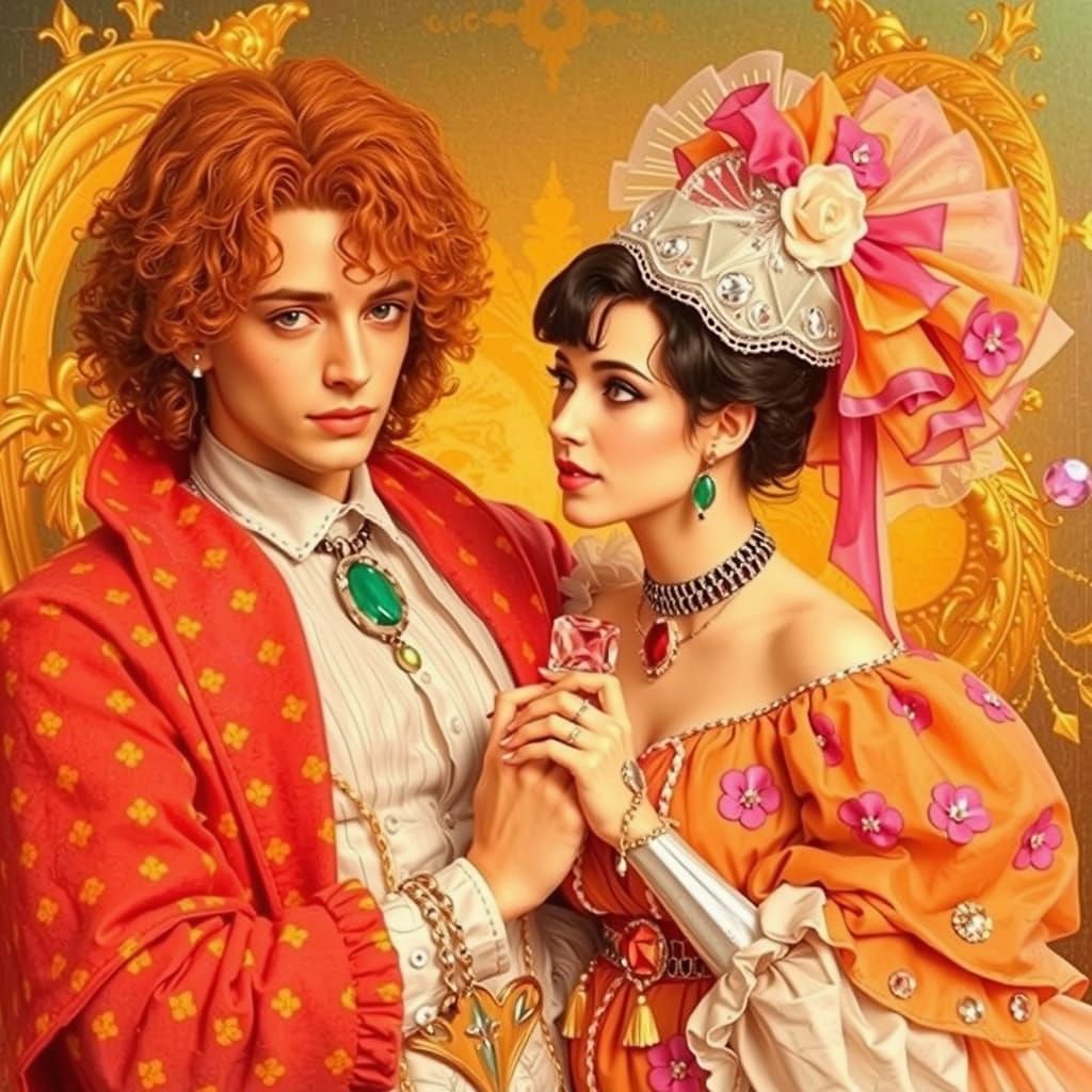 Surreal Harlequin & Pierrot Adorned in Jewels