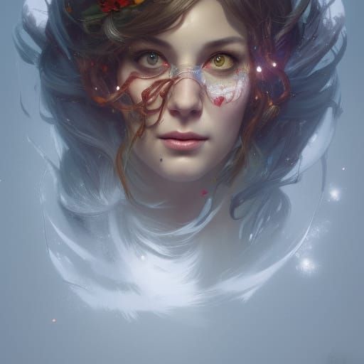 Ghost of Christmas Past Portrait in Art Nouveau Style