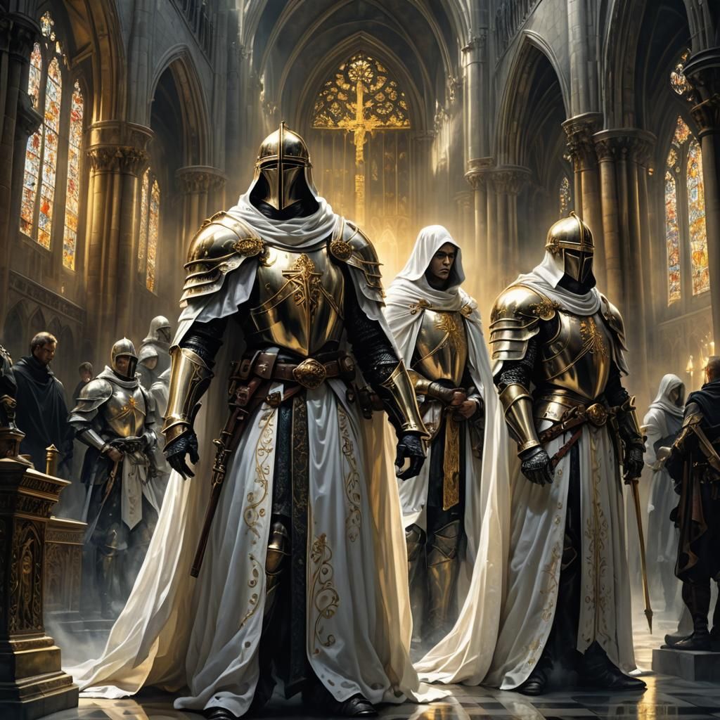 Gothic Knights in White Satin Cathedral