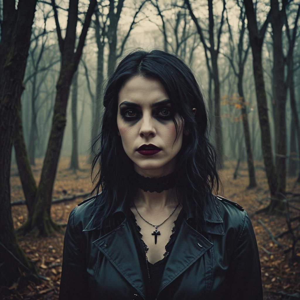 Cinematic Vampiric Emo Woman Film Still