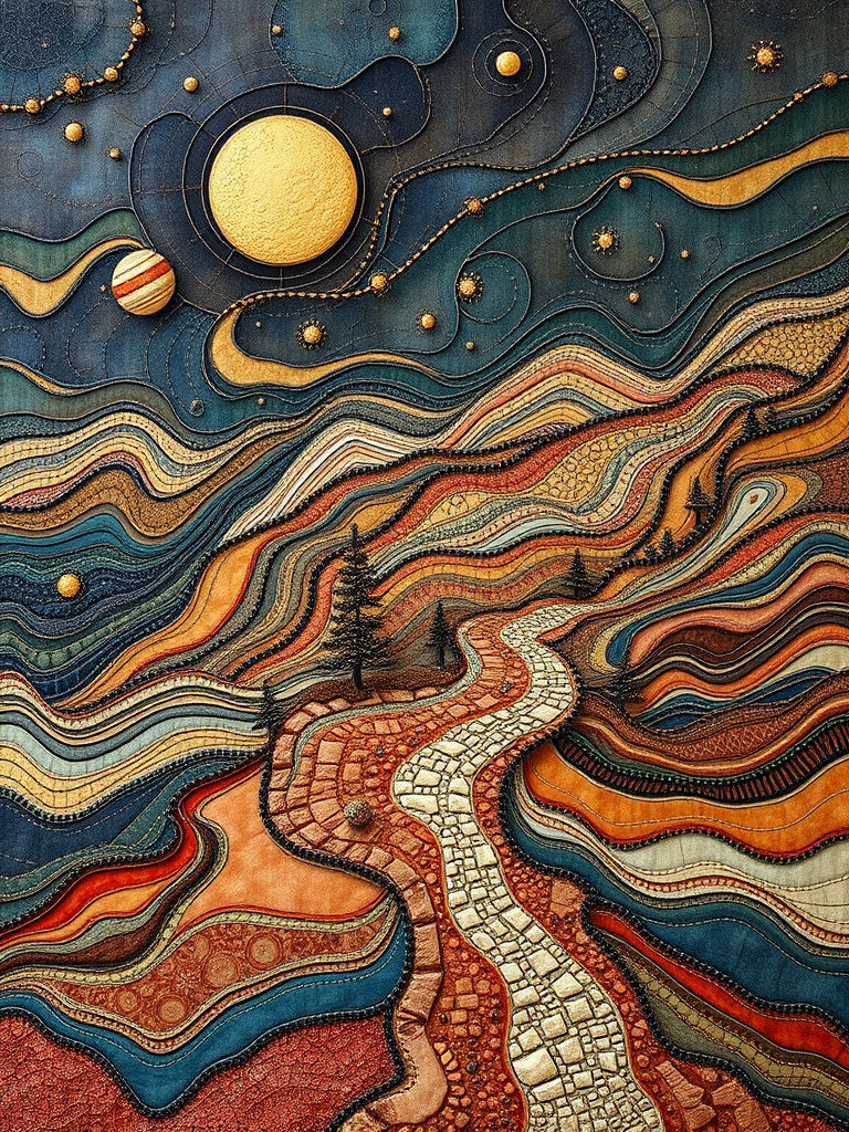 Terraformed Landmark on Long Road in Shabby Chic Style