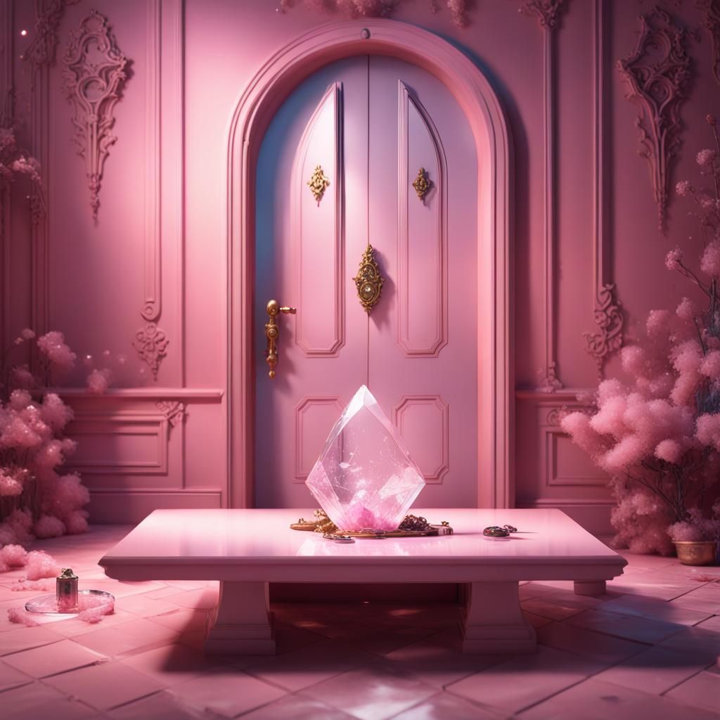 Fairy Hiding with Crystal: Fantasy Concept Art