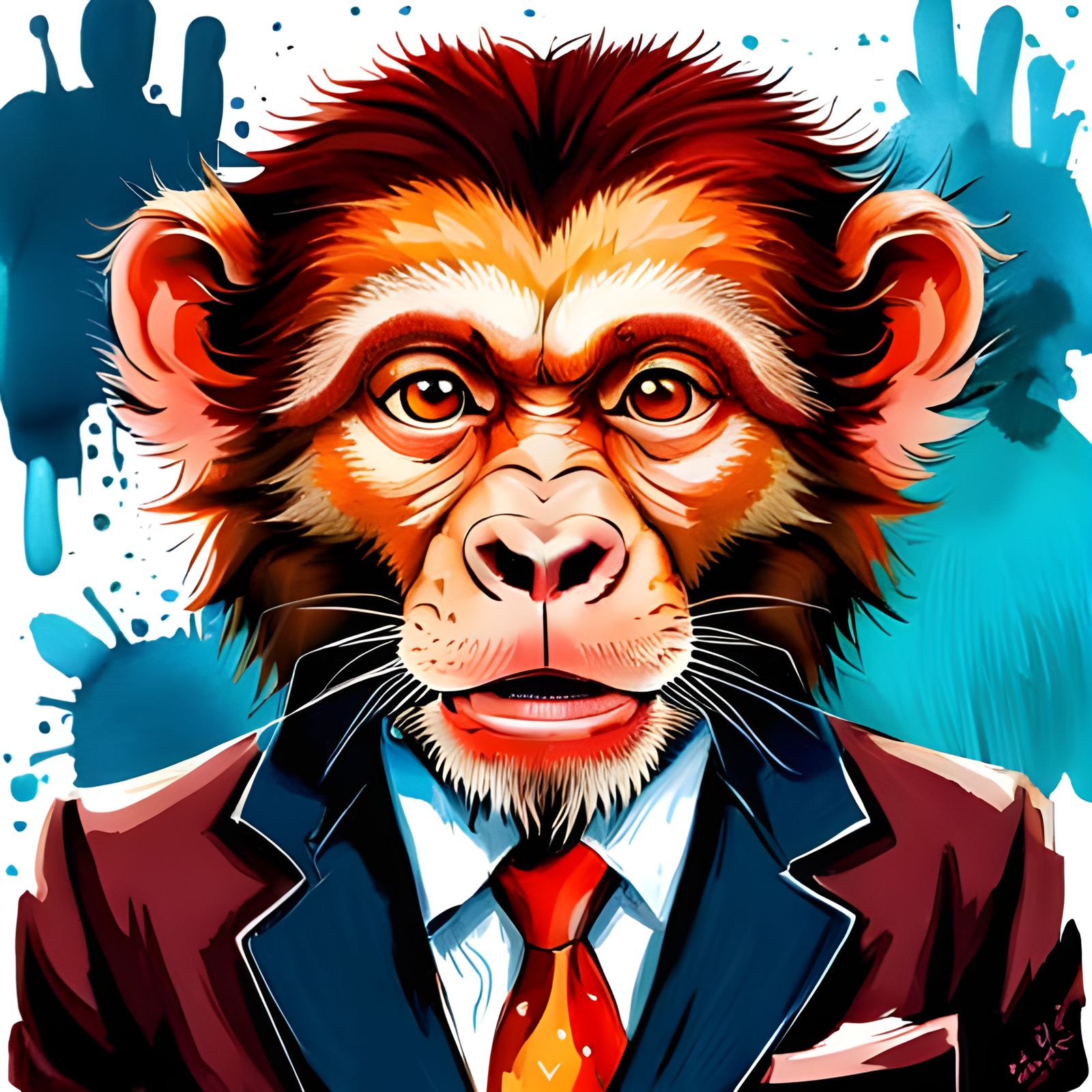 Monkey in Business Suit Portrait