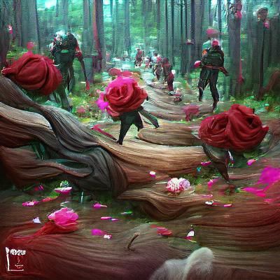 Surreal Rose Forest, Digital Art