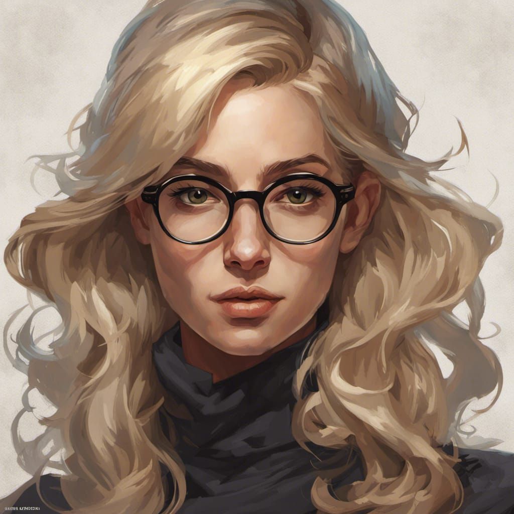 Romantic Portrait of Blonde Professor with Pears