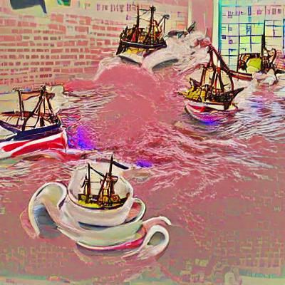 Boston Tea Party Historical Illustration