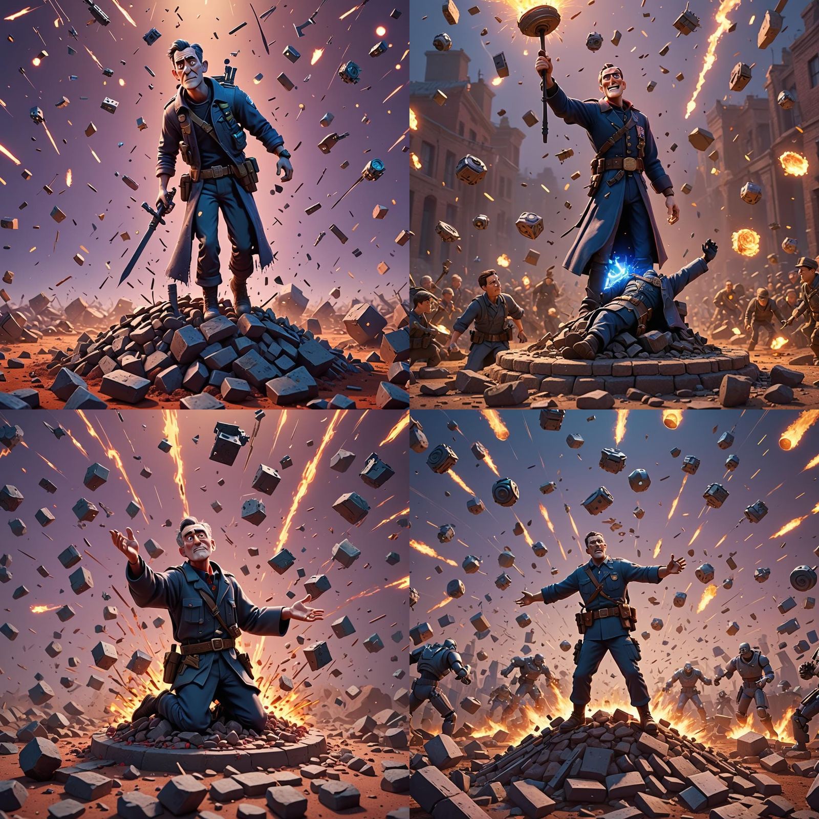 Man's Sacrifice in War: 3D Digital Art