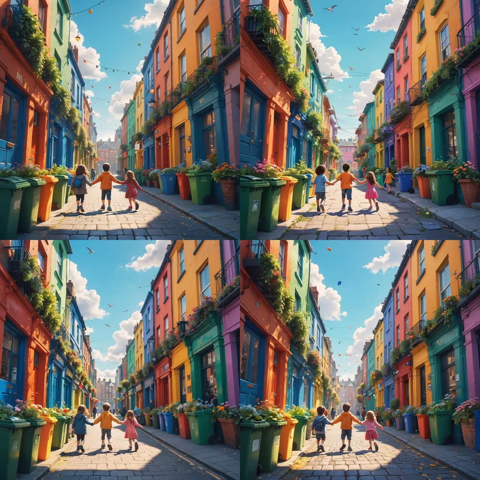 Dublin City Street Scene: A Matte Painting