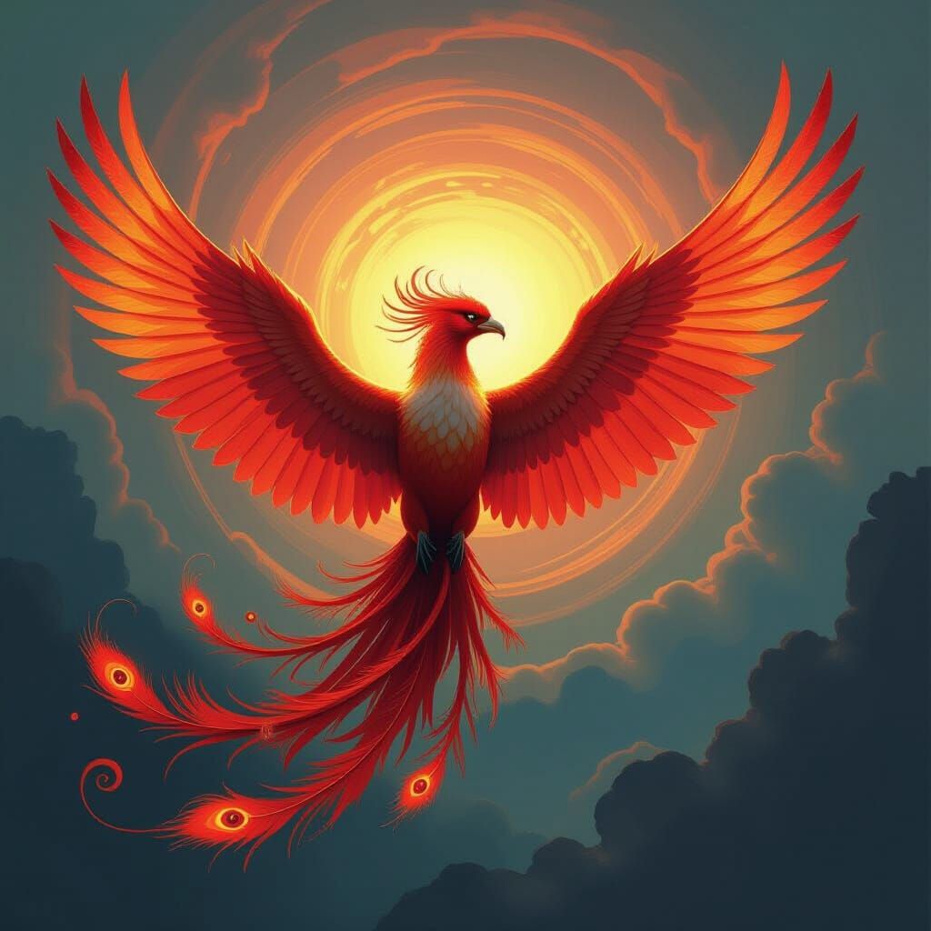 Majestic Phoenix in Dreamlike Digital Painting Style