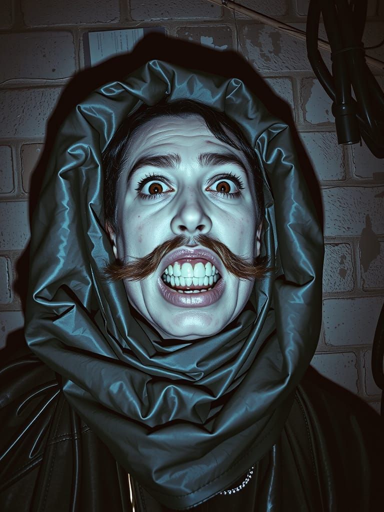 Distorted Glamour: A Surreal High-Fashion Portrait