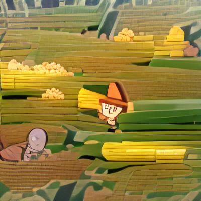 Elmer Fudd Among the Corn Stalks