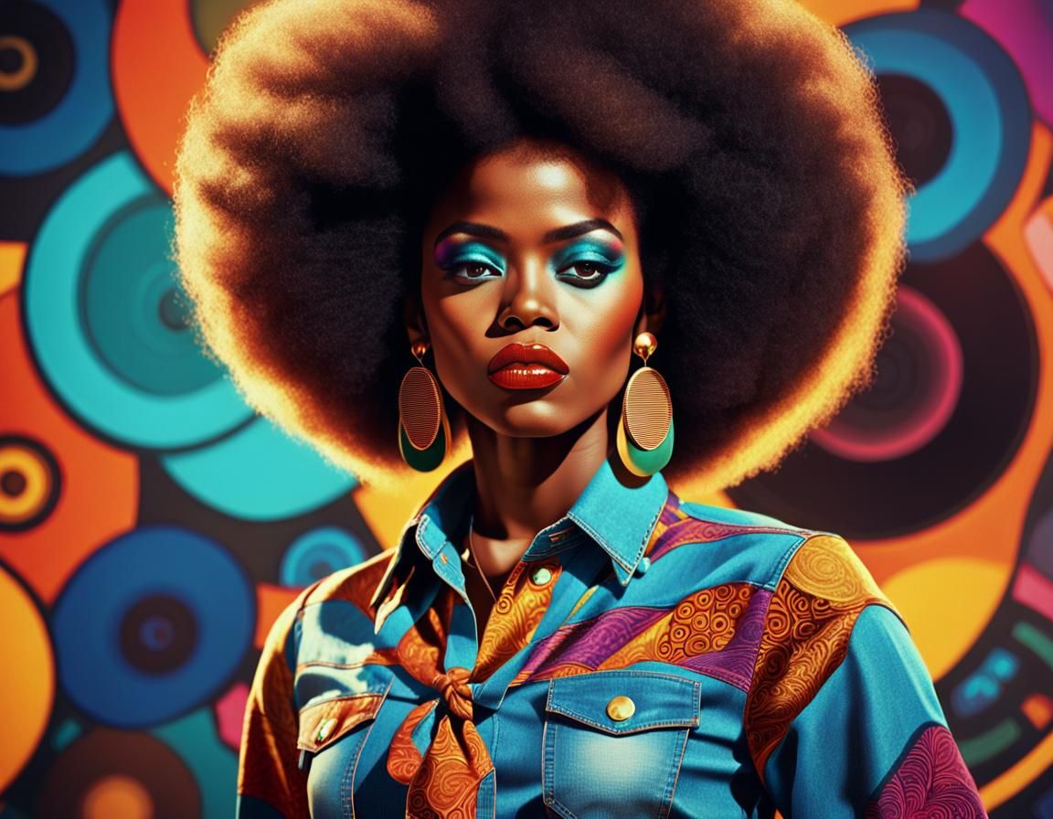 Radioactive Retro: Black Woman in 1970s Afropunk Style