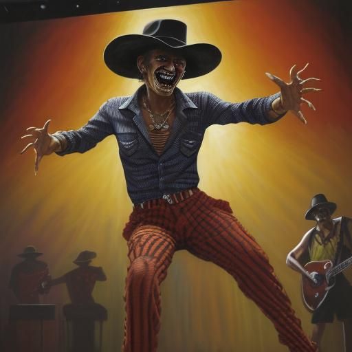 Freddy Krueger Crunk Dancing in Jamaica: Oil Painting