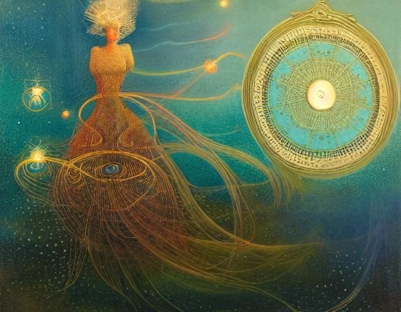 Elegant Fairytale Figure in Weightless Environment