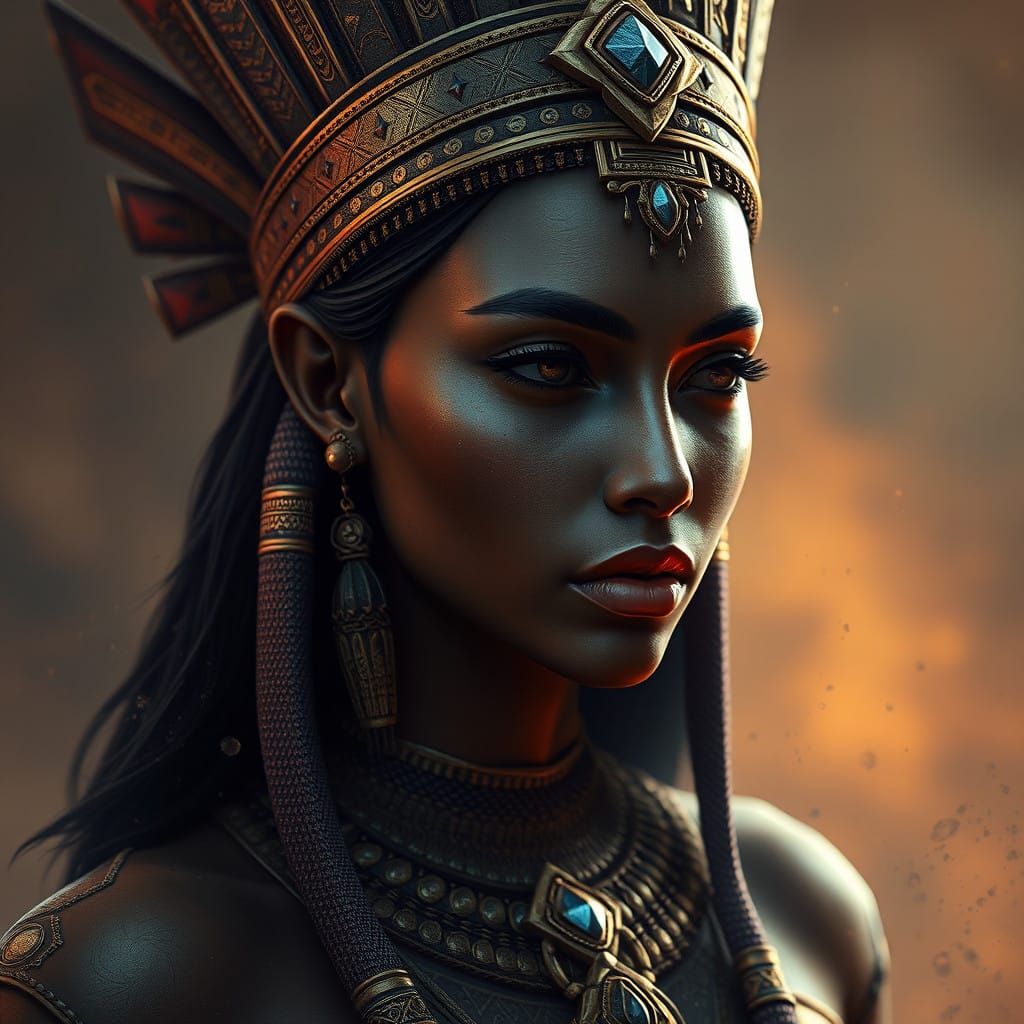 Egyptian Goddess Unveiled in Bronze Hues