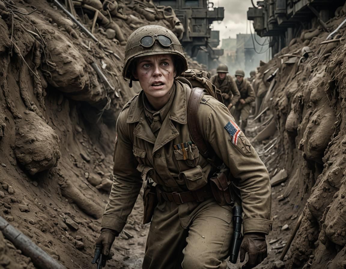 Sigourney Weaver as WWI Soldier: Matte Painting