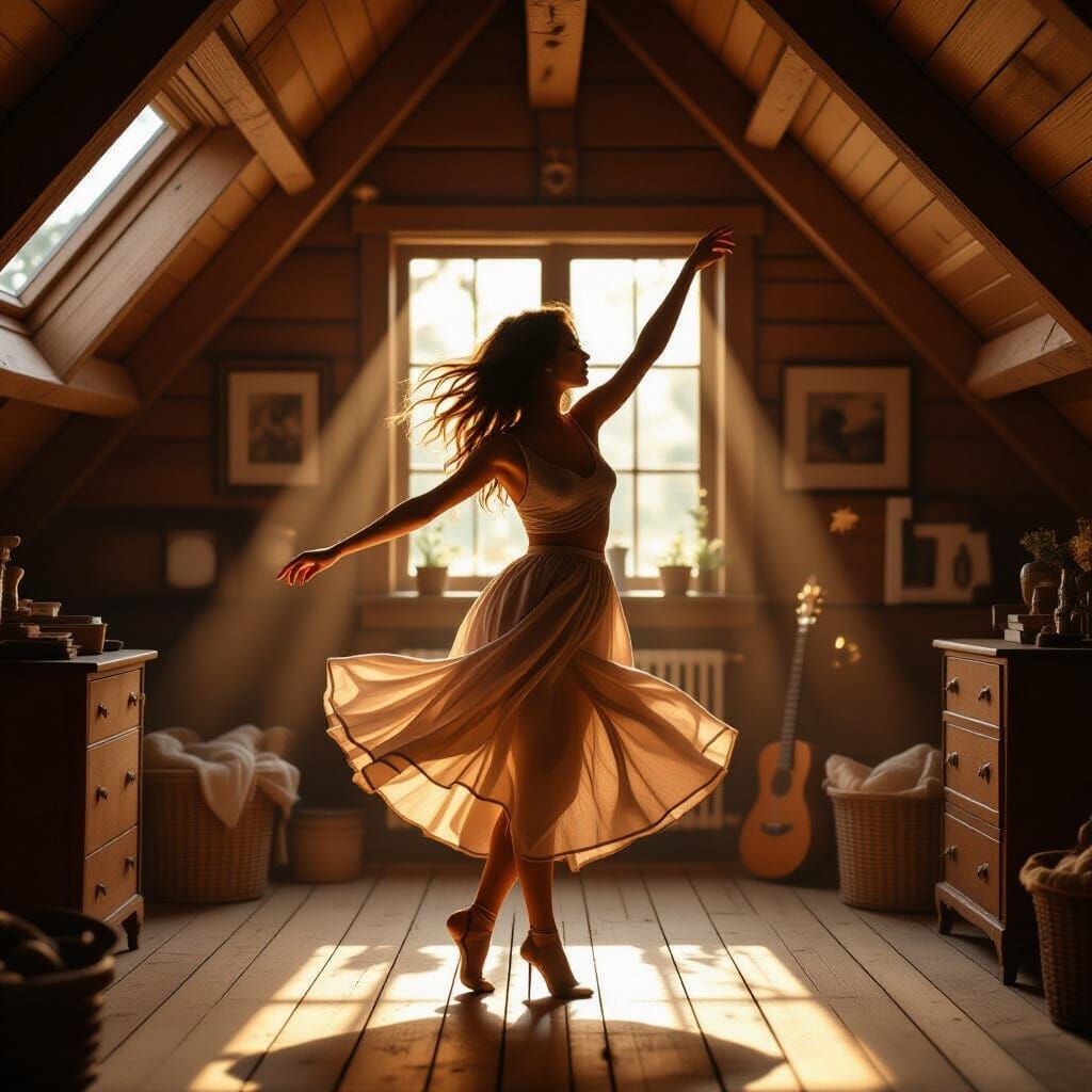 Nostalgic Attic Dance in Styles of Loish