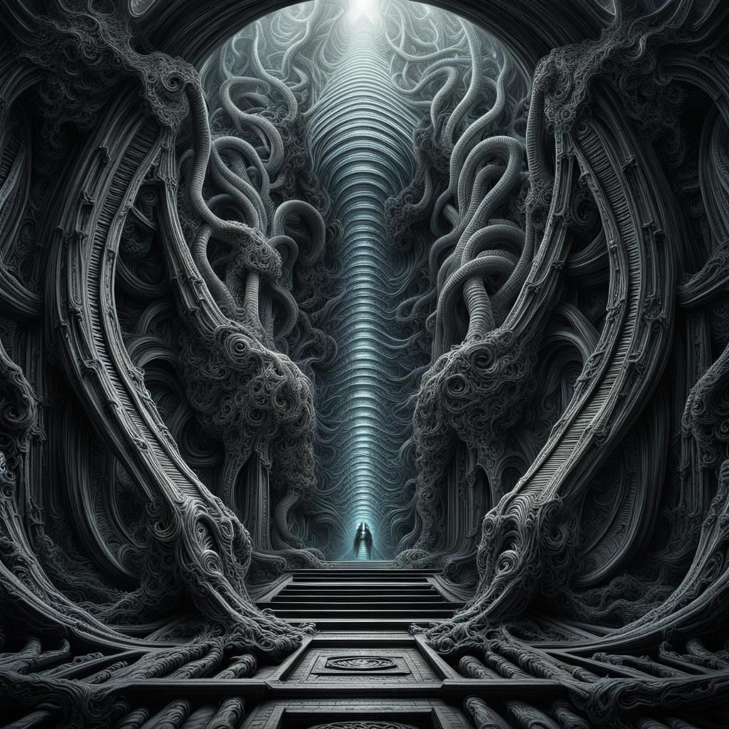 Surreal Alien DNA in Dark Art Style