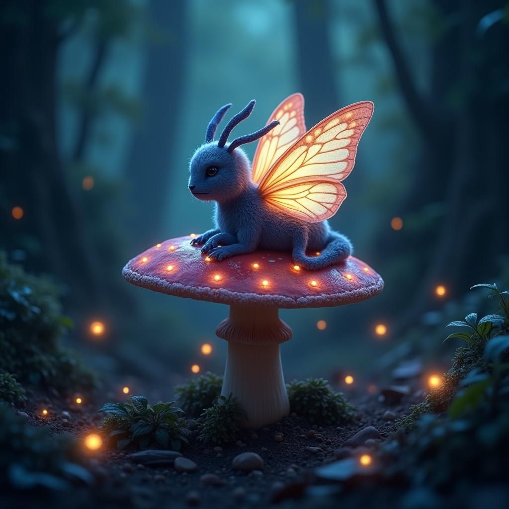 Mystical Butterfly in Enchanted Forest: Matte Painting