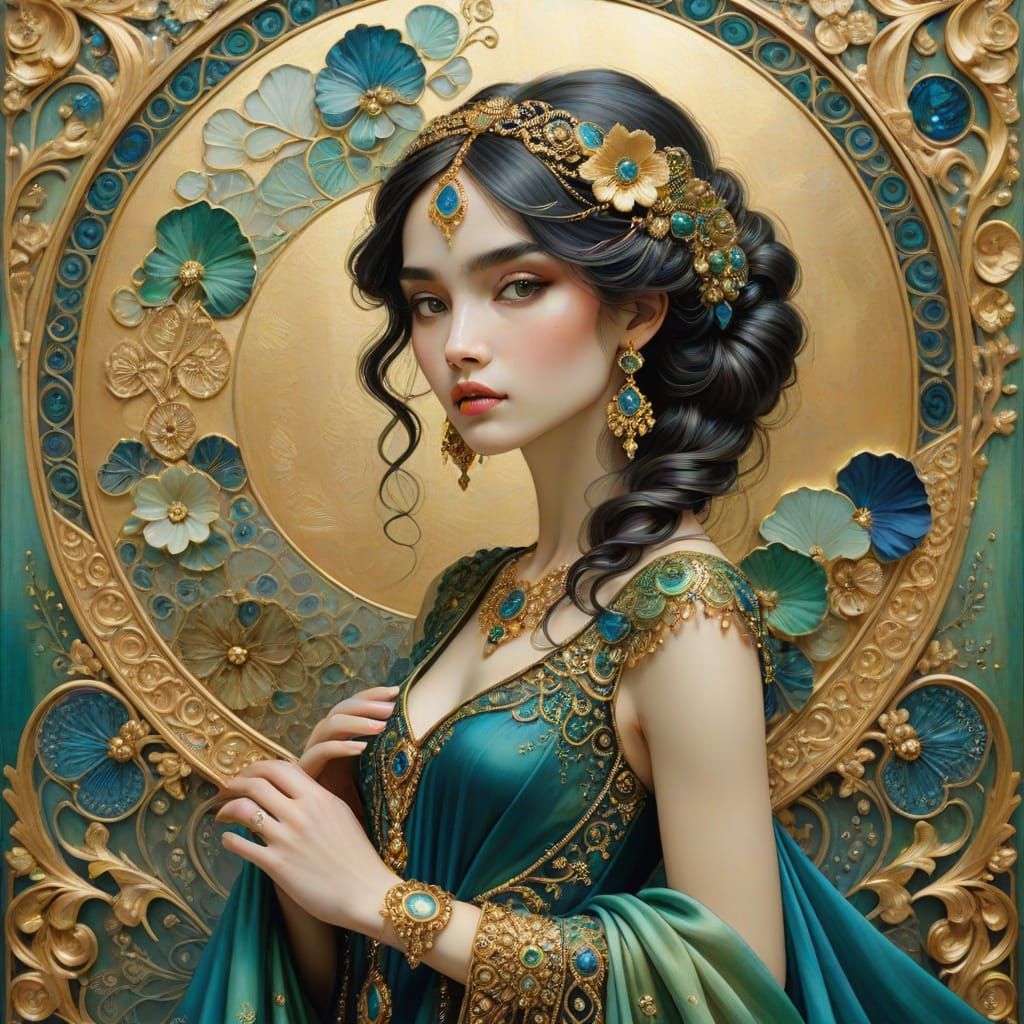 Ethereal Beauty in Gold and Jewel Tones